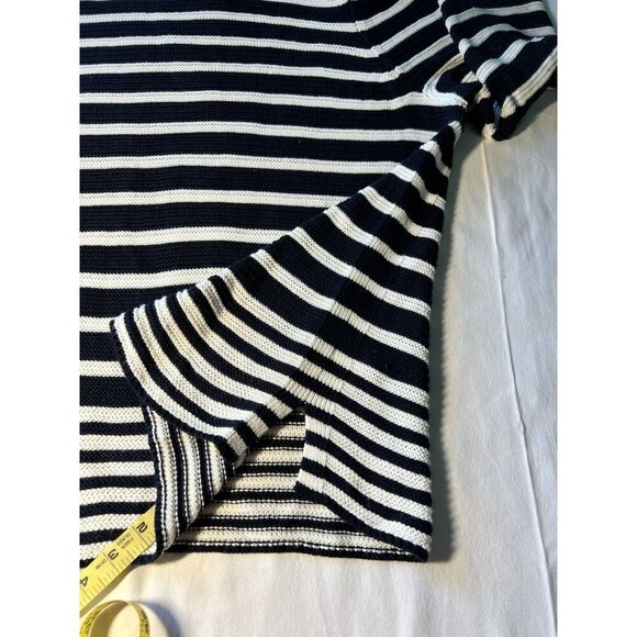 J Jill Womens Sweater 4X Black And White Striped Sweater Lightweight Nautical - Picture 7 of 8